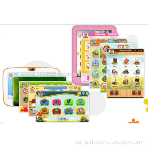7-inch early education kids tablet PC 1024*600 TN with front/back camera 0.3/2.0mp Dual-core RK3168